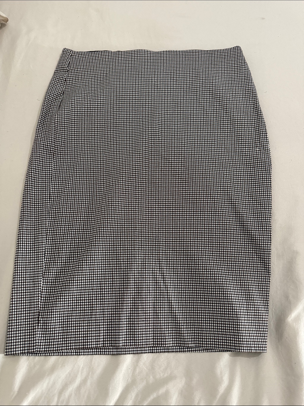 Elle Black And White Gingham Pencil Skirt